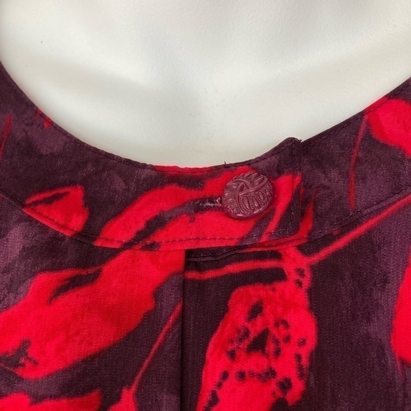 Vintage C.M.Shapes 3X leaves  Print Blouse Gorgeous 1980’s padded shoulders - Picture 5 of 12